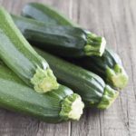 Zucchini on a wooden table