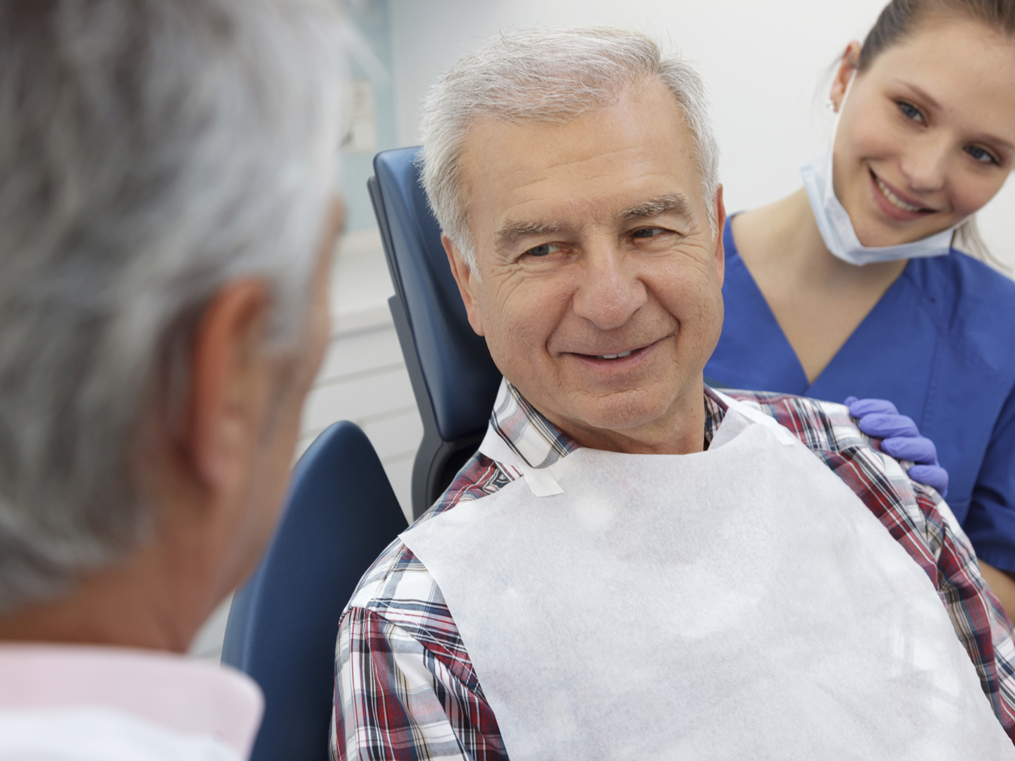 Senior patient in Dentist office.