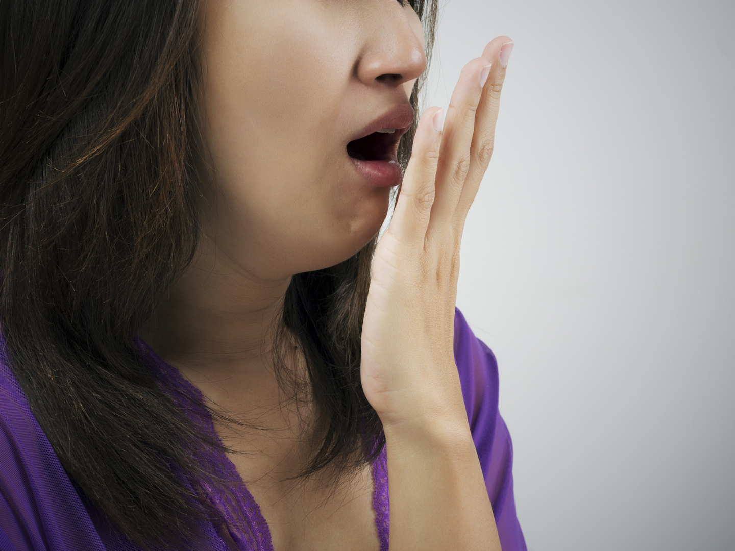 Yawning tired woman