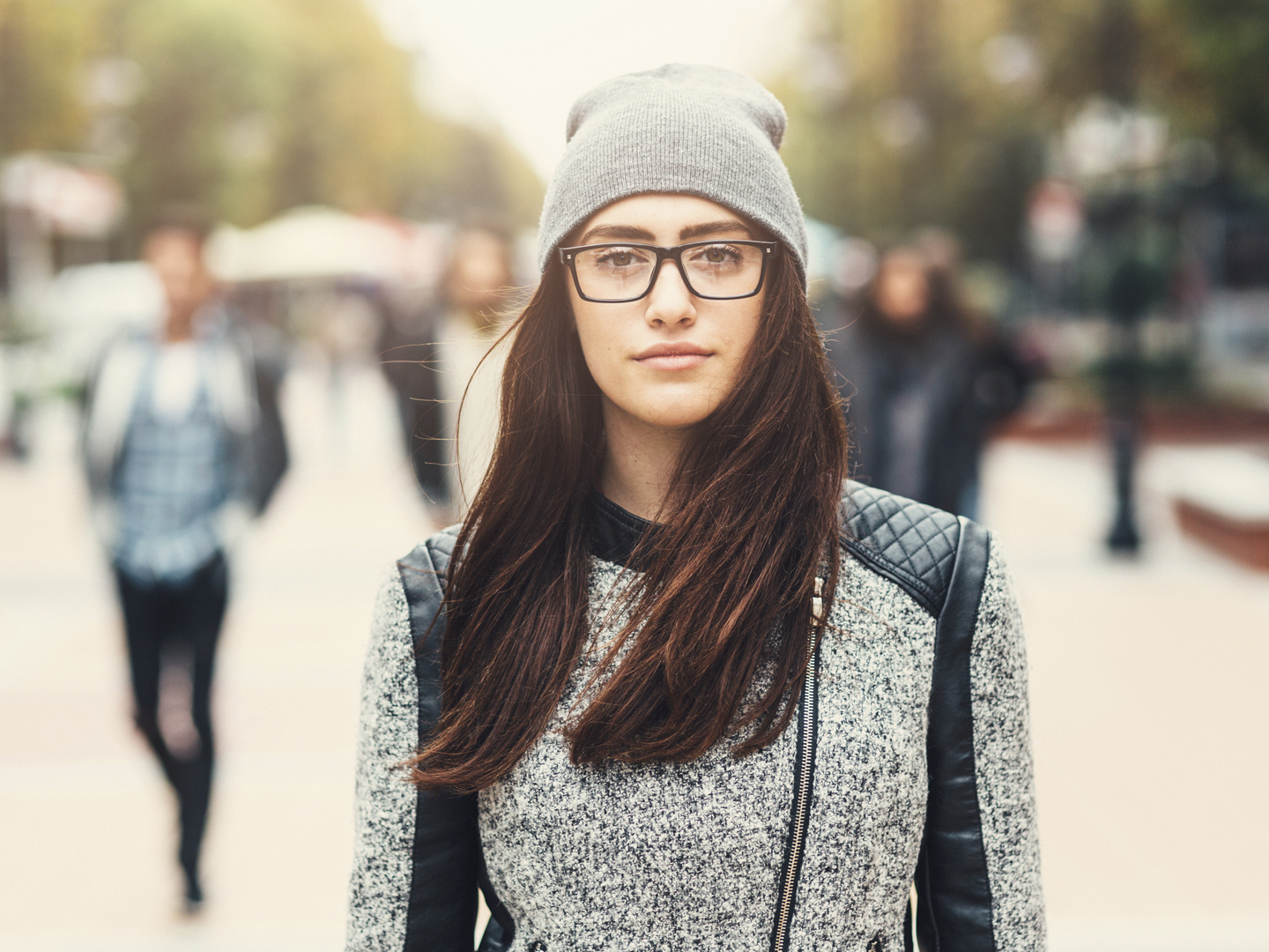 Portrait of  a woman outside in the city.