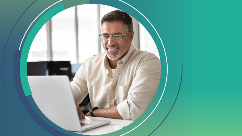 Man working on a laptop